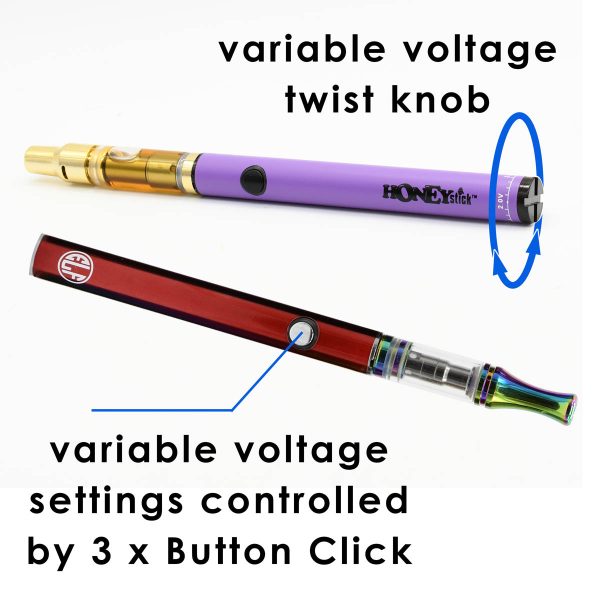 How to Use Vape Cartridge Battery: adjust Voltage / Power Settings to your preferred level