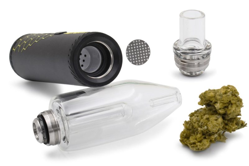 HRB weed vaporizer ceramic heating chamber, mesh protector, 2 types of glass mouthpieces