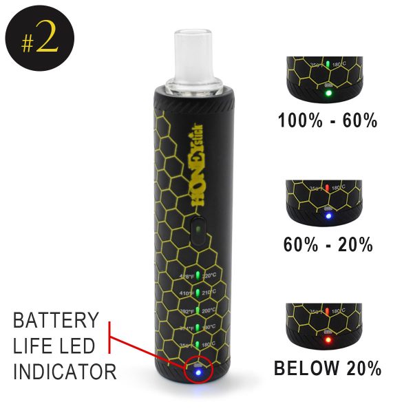 HRB Weed Vape Battery Life Level Indicator (3 levels)