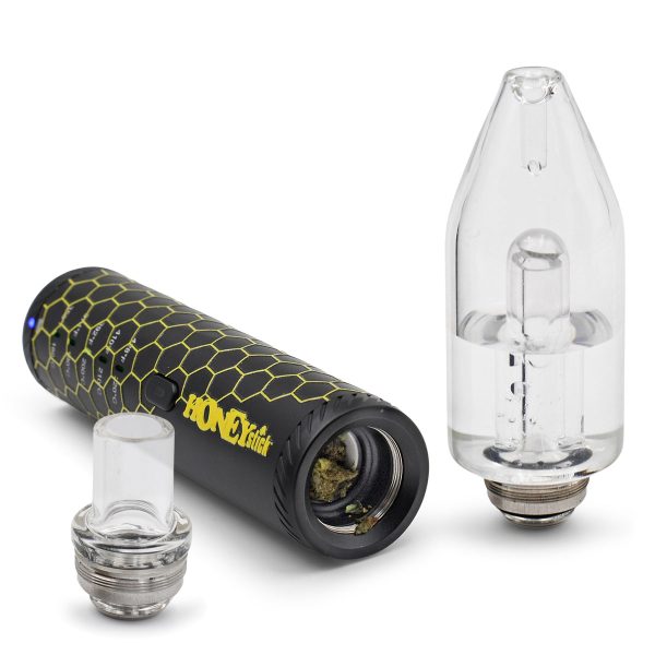 Weed Heating Chamber with Glass Water Bubbler and short Glass Mouthpieces
